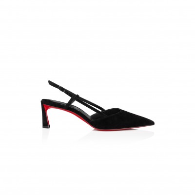 CHRISTIAN LOUBOUTIN CONDOROLINE 55 MM SLING BACK PUMPS-VEAU VELOURS-BLACK-WOMEN 1250279B439